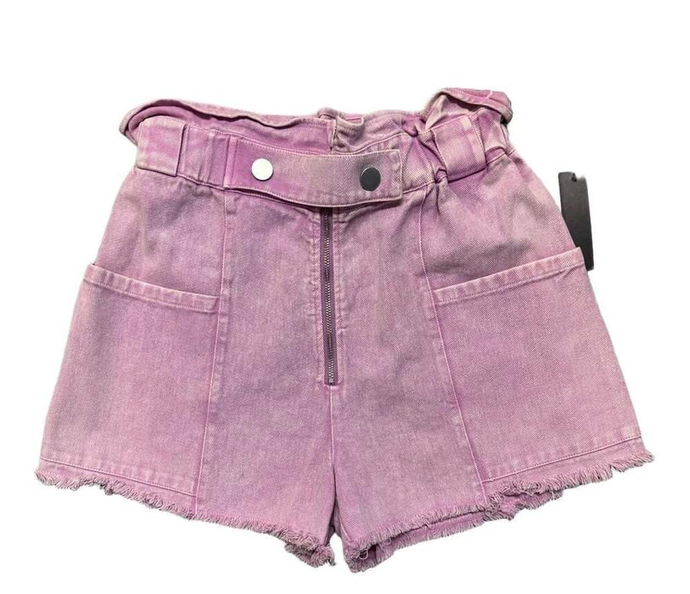 Fate Denim Shorts Size M Purple Acid Wash Frayed Hem High Rise